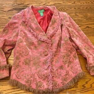 Ca.sual blazer fringed jacket size 12